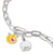 Berlock i silver på pansarkedja med smiley-motiv och rund berlock