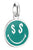 Thomas Sabo SMILEYWORLD® Charm-hängeberlock i silver, rund smiley med $-symboler på turkos
