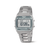 Digitale Herrenuhr mit Chronograph, Titangehäuse, silbernes Metallarmband