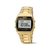Titan-goldfarbene Armbanduhr mit Metallarmband, digitalem Display und Chronograph/Alarm