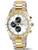 Herren-Armbanduhr: Titanarmband gold/silber, weißes Zifferblatt, Chronograph, Tachymeter