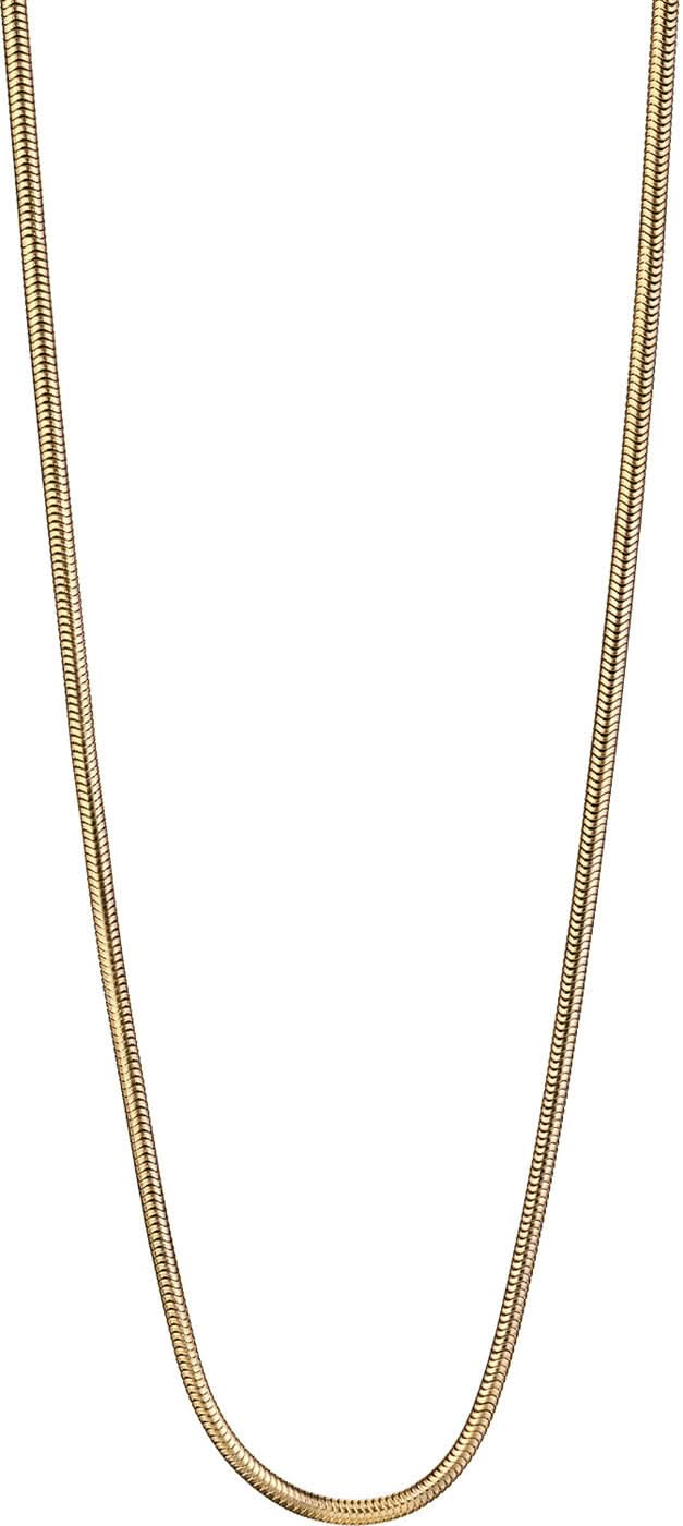 Halsband i rostfritt stål med fin ormkedja, guldfärgad.