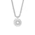 Halsband med rund kristallberlock i strålmönster, blankt silver