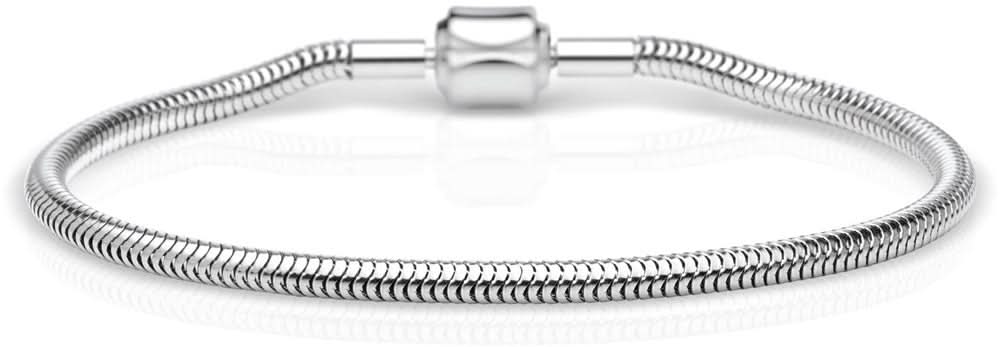 Bering Jewelry armband i rostfritt stål med flätad kedja och rektangulärt lås