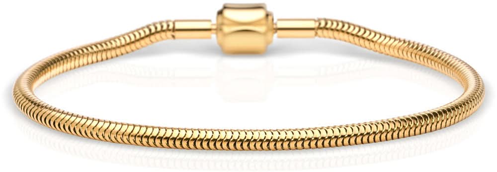 Metallarmband med spänne, rund länkedesign, ca 170 mm