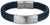 Flätat läderarmband, mörkblått, med silverfärgat lås och Bering-gravyr
