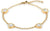 Guldpläterat armband med hjärtformade element och blåskimrande steninlägg