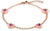 Armband i rostfritt stål med roséguldfärgad kedja och hjärtformade hängen med lila inlägg