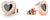 Hjärtformade örhängen i rostfritt stål med svart hjärta och roséguldpläterad infattning, gnistrande stenar