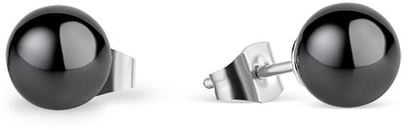 Bering keramikörhängen: svarta knoppörhängen