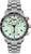 Herrklocka med silverfärgat metallarmband, vit urtavla och tachymeter-bezel