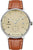 Junkers herrur med brunt läderarmband, runt silverfärgat boett och beige urtavla.