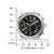 Bulova Herren-Chronograph mit schwarzem Zifferblatt, Maßskizze in Millimetern