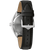 Bulova Herrenarmbanduhr: schwarzes Lederarmband, silbernes Gehäuse mit Saphirglas