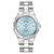 Bulova Herrenuhr mit silbernem Edelstahlband und hellblauem Zifferblatt, Automatik