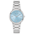 Bulova Damenarmbanduhr: blaues Zifferblatt, römische Indexe, Edelstahlarmband