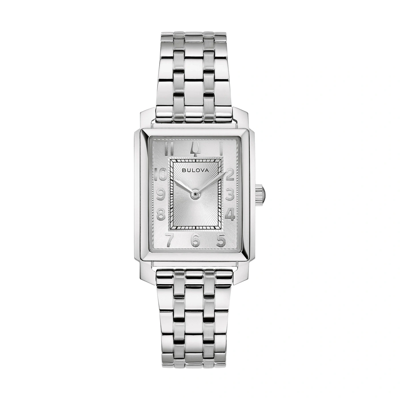 Bulova Sutton Damen-Armbanduhr: silberfarbenes Metallband, analoges Zifferblatt, Edelstahlgehäuse