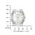 Bulova Damenuhr Maßskizze: silberfarbenes Gehäuse mit Edelstahlarmband, 25,4 mm