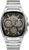 Bulova herrklocka med silverfärgat armband i rostfritt stål och mörk urtavla, böjd design