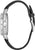 Bulova herrklocka med svart läderarmband och metallboett, sidovy