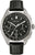 Bulova herrklocka med svart urtavla, tachymeter och svart läderarmband