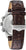 Bulova herrklocka med brunt läderarmband och boettbaksida i rostfritt stål, synliga fästöglor