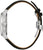 Herrklocka från sidan: svart läderarmband med stiftspänne, silverfärgat hölje