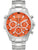Herrenchronograph Bulova Marine Star Uhr mit orangefarbenem Zifferblatt und Stahlarmband