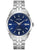 Herrenarmbanduhr Bulova mit blauem Zifferblatt, Stahlarmband und Sichtboden
