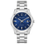 Bulova Automatikuhr für Herren, blaues Zifferblatt, Edelstahlarmband, Datum