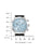 Herren-Chronograph mit blauem Zifferblatt, Seitenansicht mit Maßskala in mm