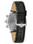 Herren-Chronograph mit schwarzem Lederarmband, Bandansicht und Metallgehäuse an der Seite