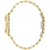 Damenuhr-Armreif aus goldfarbenen Gliedern mit sichtbaren seitlichen Verschlussdetails