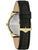 Herrenarmbanduhr Bulova: schwarzes Lederband, goldfarbenes Gehäuse mit Krone