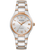 Bulova Damenuhr mit silbernem Zifferblatt, römischen Stunden, Bicolor-Edelstahlarmband