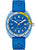 Bulova Herren-Armbanduhr: blaues Zifferblatt, gelbe Zeiger, Datumsfenster, blaues Silikonband