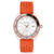 Bulova herrklocka med vit urtavla, orange bezel och armband i hybridkeramik