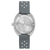 Bulova herrklocka med boettbaksida i silver och grått armband med nitar