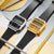 Casio Digitaluhren auf Armbändern: silbernes und goldfarbenes Gehäuse mit Display