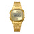 Goldfarbene Casio Digitaluhr mit rundem Display und Metallarmband, Zeit 10:58:50