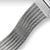 Silbernes Mesh-Armband der Armbanduhr, Detail der gewebten Metallglieder