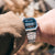 Casio Vintage-klocka A168WA-1YES med silverfärgat metallarmband och blå digital display