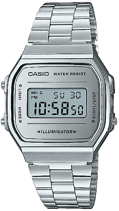 Casio Retro-klocka med silverfärgat metallarmband och digital display