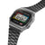 Casio A168WEUC-1AER Armbanduhr, silbernes Gehäuse, schwarzes Edelstahlband, digitales Display