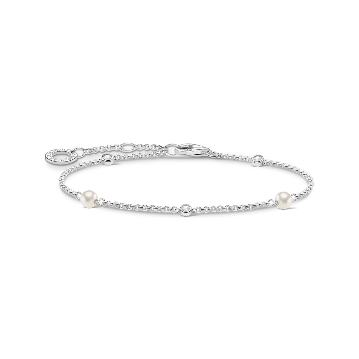 925 sterlingsilverarmband med pärlor och stenar, justerbart spänne