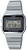 Casio-klocka med silverfärgat metallarmband, svart LCD-skärm och digital display