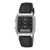 Casio Vintage Armbanduhr mit schwarzem Echtlederarmband, analog-digital, schwarze Ziffern.