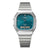 Casio AQ-240E-3AEF silberne Armbanduhr mit türkisfarbenem Zifferblatt und Digitaldisplay