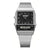 Casio Vintage Armbanduhr, schwarzes Zifferblatt mit Stranger-Things-Motiv, silbernes Band