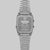Casio Vintage Armbanduhr Rückseite mit Beschriftung, silbernes Edelstahlarmband